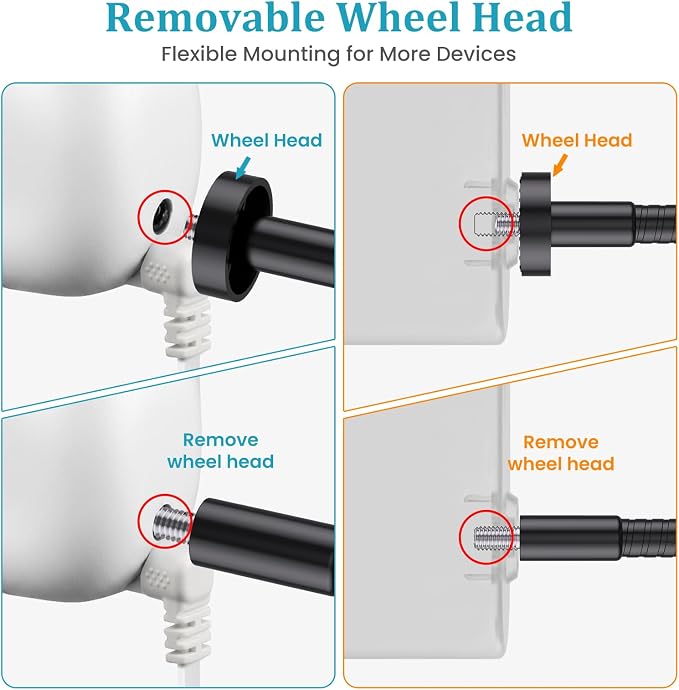 Gooseneck Clamp Camera Mount with 1/4" Screw, Flexible 30cm Arm | Clip Mounts for Handlebar, Desk, Tube, Cross Bar | Compatible with Go Pro, Ring, Google Nest, Wyze, and Arlo - Image 9