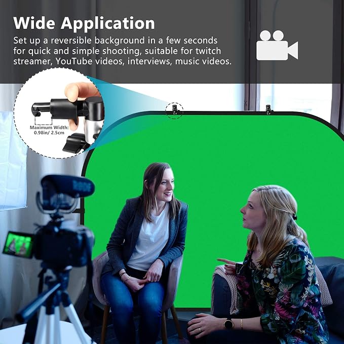 NEEWER 5x7ft/1.5x2m Chromakey Foldable Backdrop with Stand 8.5ft/2.6m | 2 in 1 Reversible Blue Green Background Panel, for Photography Studio, Live Streaming, Video Calls, Games - Image 7