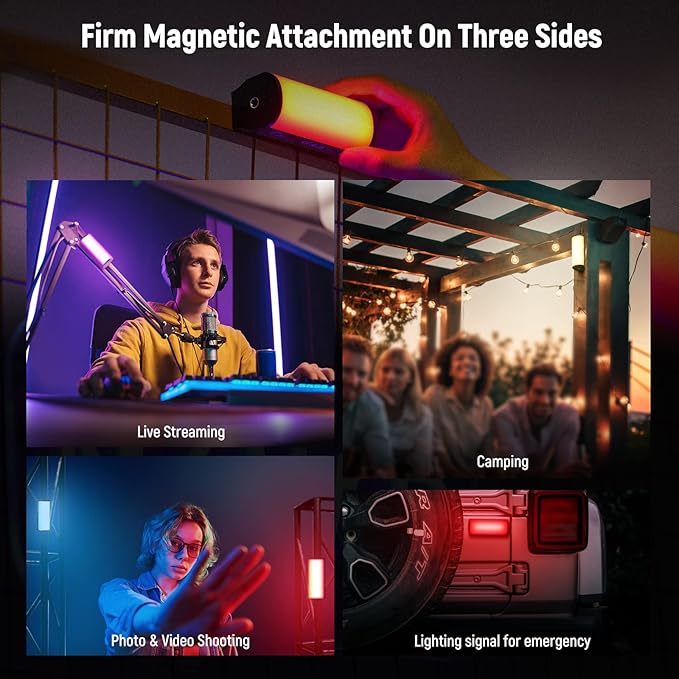 NEEWER Basic Magnetic Handheld Light Wand, 360° Full RGB Mini LED Video Light Stick, 2500mAh Battery, 2500-8500K Dimmable Camera Tube Light for Studio Photography TikTok YouTube Vlog, TL96RGB - Image 4