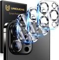 UniqueMe for iPhone 16 Pro/16 Pro Max Camera Lens Protector - Matte Black | 3 Pack-Drop Protection, Case Friendly, 9H Tempered Glass, Camera Cover Screen, Update New Version by UniqueMe