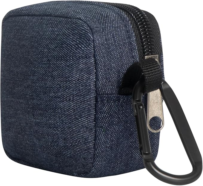 2 Pieces Mini Pouch with Carabiner,Pouches for Organization,Small Makeup Bag for Purse,Zipper Coin Pouch,Card Holder Wallet,Travel Storage Carrying Tech Bag for Small Electronic Accessories Blue - Image 2