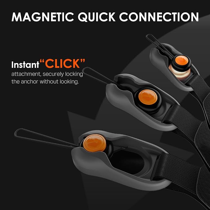 TARION Quick Release Magnetic Camera Neck Strap Magislide | Four Dyneema Cord Safety Anchors, 110 lb Load Capacity, 33-56 inches Adjustable, for DSLR SLR Mirrorless Cameras - Image 2