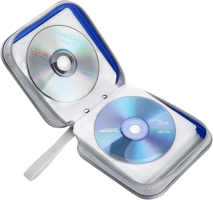 Siveit CD/DVD Cases 40 Capacity Disc Storage Binder for Car(Blue) | Holders Wallet Hard Plastic CD/DVD Case for Car Home Office Travel - Image 5