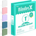 BinderX 3 Ring Binder 1 Inch, 1" Clear View Binder, Aqua Blue, Letter/ A4 | Extra Durable, PVC-Free, Customizable, Interior Pockets, 175-Sheet Capacity, Eco-Friendly, Reinforced Hinge, School, Office by Sooez