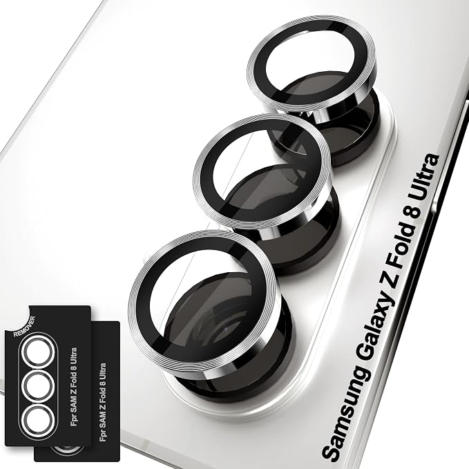 Orzero (2 Sets Camera Lens Protector for Samsung Galaxy Z Fold 8 Ultra, [EZ Install] [Case-Friendly] 9H Tempered Glass CD Pattern Lens Cover, Military-Grade Shockproof, HD Clarity Anti-Glare - Sliver by JumpIntoOrzeroLet%E2%80%99sExploreLikeNeverBefore