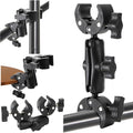 Foraineam Double Mount Camera Clamp Bracket, Umbrella Mount Motorcycle Bike Handlebar Clamps, Super Clamp Monitor Magic Arm, Crab Plier Clip for Desktop, Wagon, Selfie Stick, Photo Studio Light Stand by Foraineam