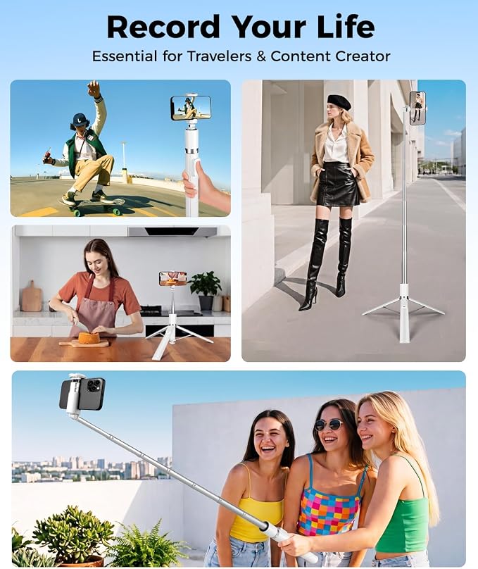 Victiv 68" Tripod for iPhone,Selfie Stick Tripod with Remote and Fill Light | 0.01s-Open Phone Tripod Stand, Lightweight & Stable, Perfect for Video Recording, Travel, Vlog, gym,Filming, Content Creation - Image 6