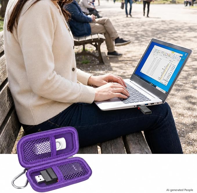 USB Flash Drive Case for SanDisk for Samsung, for SD/SDXC/SDHC Memory Cards | for Buffalo External 1.0TB Portable SSD, Mini Electronic Accessories Organizer, Office/Travel Use, Thumb Drive Bag Only - Image 9