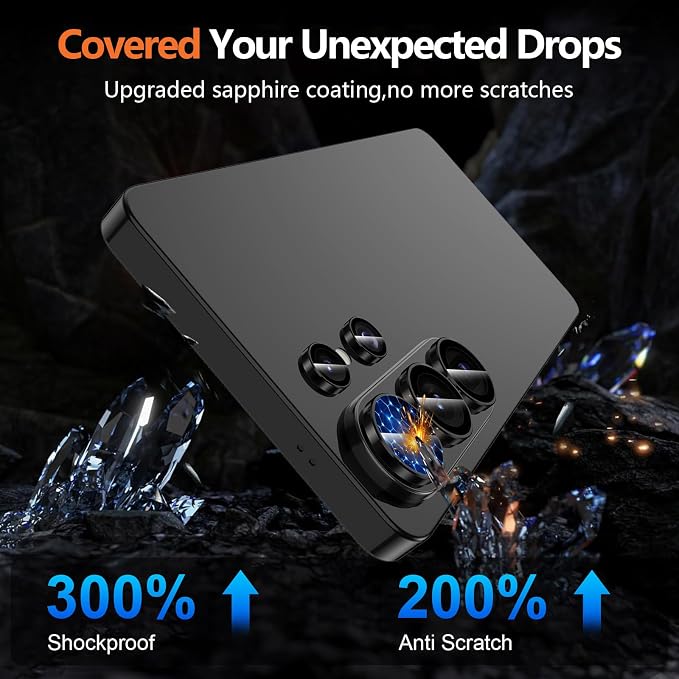 for Samsung Galaxy S26 Ultra Camera Lens Protector, Individual Metal Ring Tempered Glass Lens Cover, [Strong Adsorption] Scratch Resistant Ultra-Thin HD Clear Lens Cover, 1 Set-Black Ring - Image 5