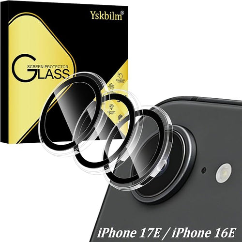 (3 Pack) Camera Lens Protector for iPhone 17e / iPhone 16e,Military Grade Shatterproof,Anti Scratch, Bubble Free,Tempered Glass Screen Protector by Unknown