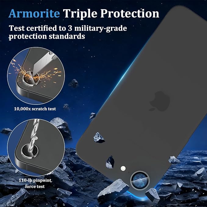 (3 Pack) Camera Lens Protector for iPhone 17e / iPhone 16e,Military Grade Shatterproof,Anti Scratch, Bubble Free,Tempered Glass Screen Protector - Image 5