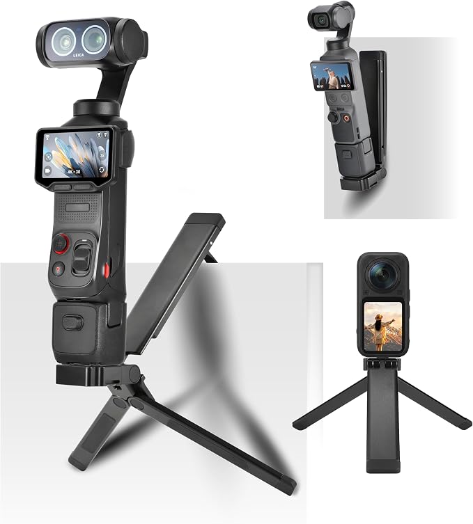 Magnetic Mini Tripod Mount for Insta360 Luna Ultra X6 X5, DJI Pocket 4 3 | Action 6 5 Pro Metal Tripod Stand, Flexible Desktop Stand for GoPro Accessories, Selfie Stick Handle Grip with 1/4 Thread by STARTRCVCR