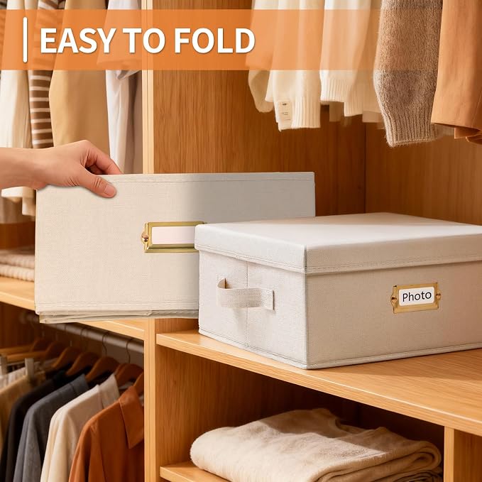Aokeyee Photo Storage Box Holds 1700+ 4x6 Pictures | Photo Organizer Box, 8 Dividers, 24 Paperboard with Blank Label - Image 8