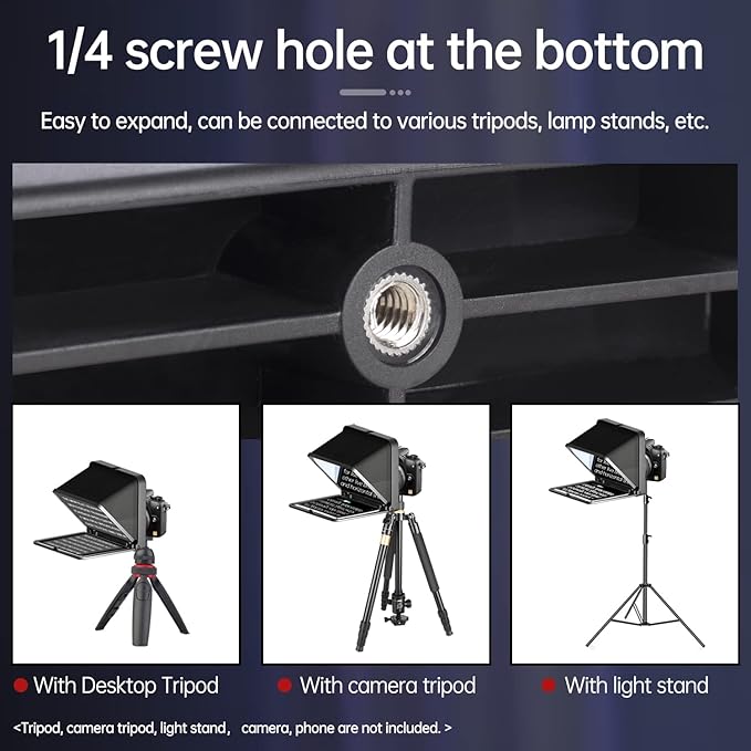 LENSGO 9.7” Teleprompter for Camera iPad Tablet Smartphone w/Remote Control, APP Compatible with iOS & Android System for Online Teaching Vlogger Live Streaming Interview, Fold in One Sec - Image 2