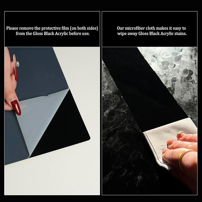 Food Photography Backdrops, 10 Pcs 20 Patterns | Gloss Black Acrylic, Photo Backdrop Board, Waterproof, Tabletop Small Shooting Kit - Image 5