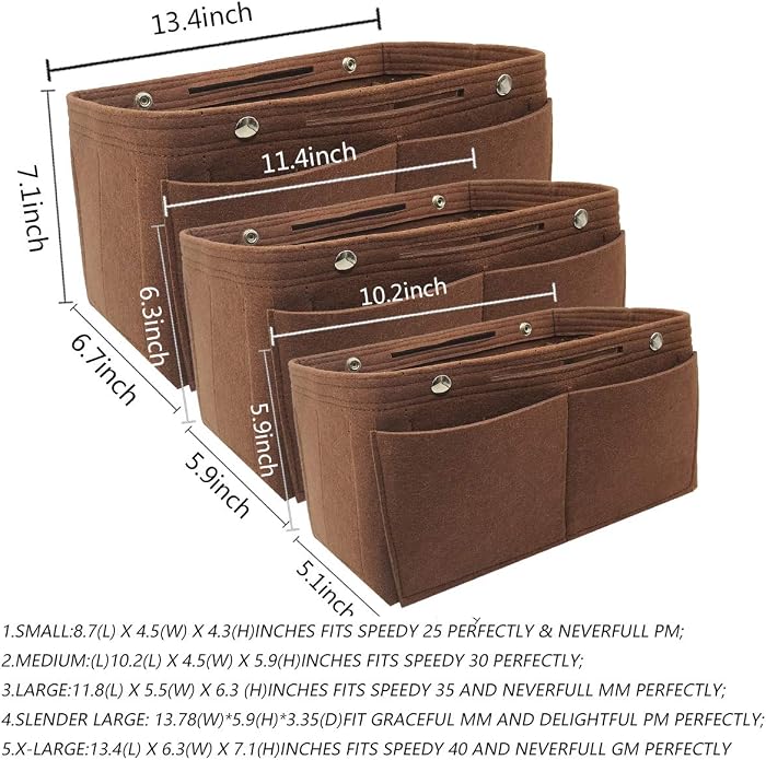 LEXSION Purse Organizer Insert Multi Pocket Bag Organizer Shaper | zipper bag, tote shaper, multi pocket bag, handbag shaper, various sizes - Image 4