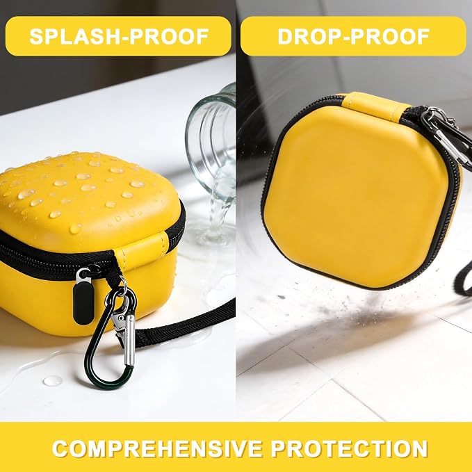 Comecase USB Flash Drive Case, Holds 16 USB Drives with Mesh Pocket | Hard Shell and Pre-Cut Foam Cushion Drives from Drops; Hand Strap Ease Work and Travel, Yellow, Medium, Case Only - Image 6