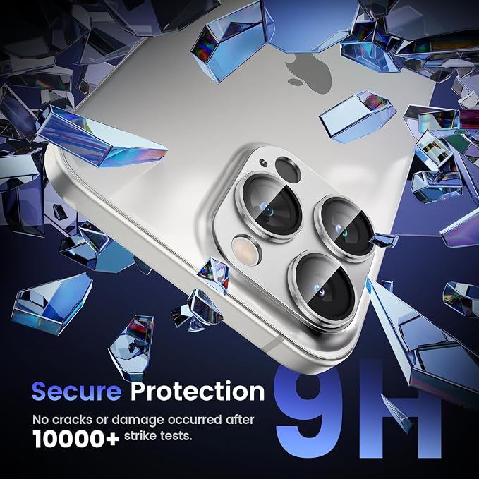 Tensea for iPhone 15 Pro Max/iPhone 15 Pro Camera Lens Protector | Metal Aluminum Alloy Tempered Glass Cover Camera Screen Protector Accessories, Case Friendly - Image 4