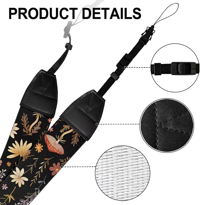 Coldinair Black Adjustable Camera Strap Universal Neck & Shoulder Soft Padded Strap for All DSLR Cameras,Binoculars - Image 7