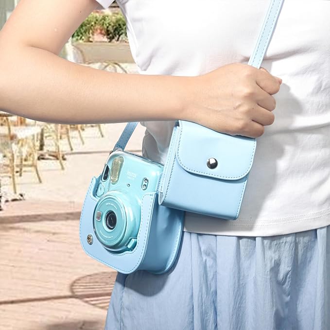 CAIYOULE Square Photo Pouch for Fujifilm Instax SQ Films, Blue | PU Picture Holder Case for Fujifilm Instax SQ1/40/20/10/6/SP-3 2.9x3.4" Film, Photo Storage Pocket, Can hold 50+ SQ Photos - Image 5