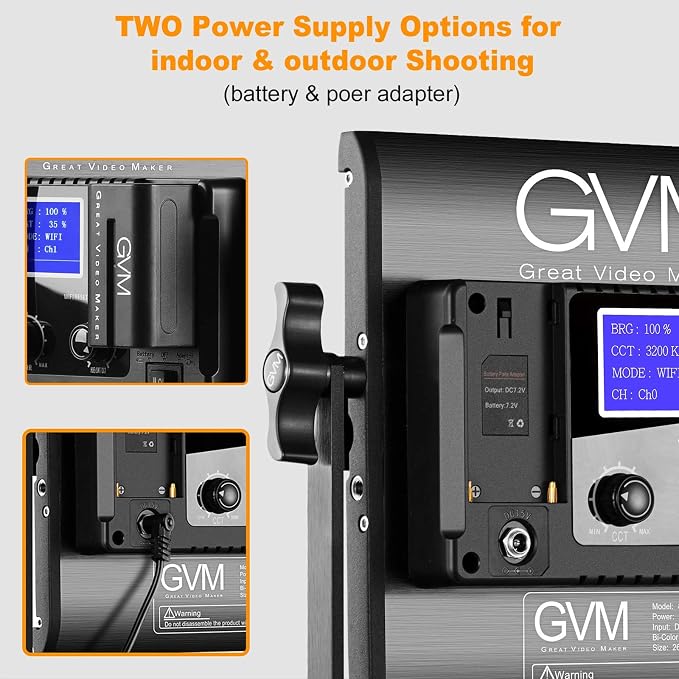 GVM RGB LED Video Light with Tripod Stand Barndoors, APP Control Panel Studio Lighting Kit, 3200K-5600K Dimmable, CRI97, Key Light for Photography, Video Recording, YouTube, Live Streaming, 800D - Image 9
