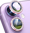 for iPhone 17 Camera Lens Protector Cover Bling Diamond, Pink | Individual Metal, 9H Hardness, Scratch Resistant, Shockproof, Drop Protection, Case Friendly, Stylish Accessories by Xfilm