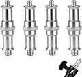 4 Pieces Standard 1/4 to 3/8 inch Metal Male Convertor Threaded Screw Tripod Adapter Spigot Stud for Flash Holder, Studio Light Stand, Ball Head, Hotshoe/Coldshoe Adapter, Wireless Flash Receiver by KuuGuu