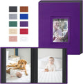Popotop 4x6 Photo Album Holds 100 Pictures, Vegan Leather Hardcover | 100 Photos Capacity, Acid-Free Clear Slip-In Pockets, Compact Format, Front Photo Window, Gifts for Family Wedding Baby by Popotop