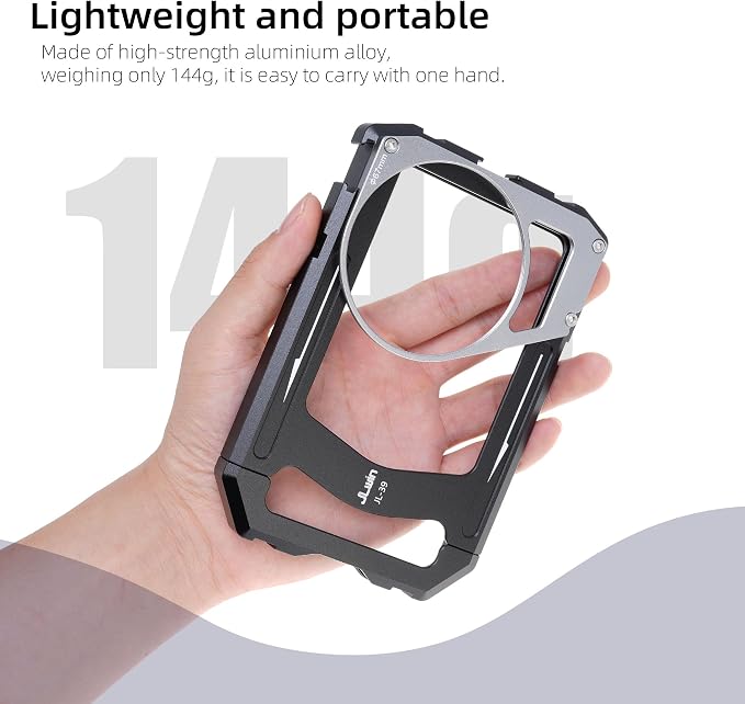 Fotga Universal Smartphone Cage Photo Video Stabilizer + Handles + 67mm Thread Filter Adapter for iPhone 17 16 15 14 Pro Max Samsung Cell Phone Vlog Live Stream Video Record + Cold Shoe Tripod Mount - Image 6