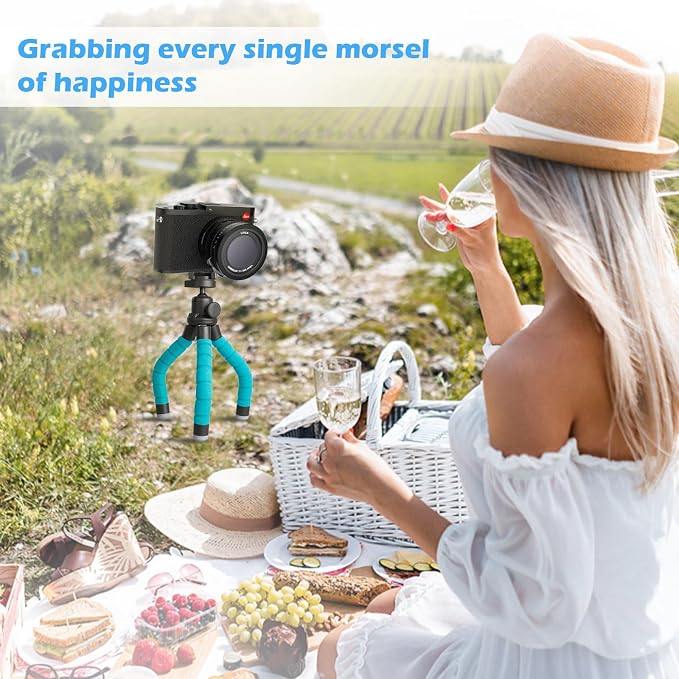 Ubeesize Portable Tripod Stand with Wireless Remote & Clip, Flexible Phone Holder for Video Recording (Blue) - Image 7
