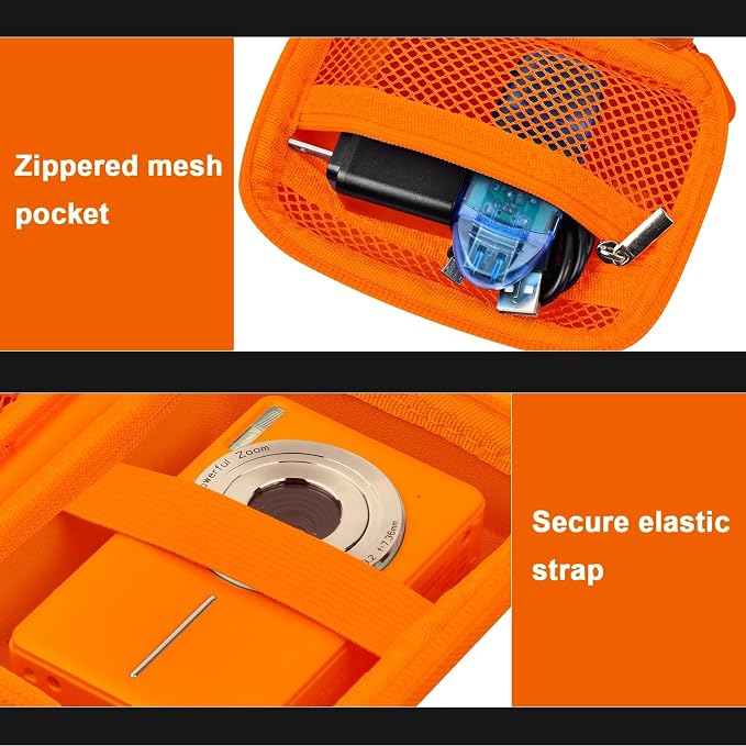 ALKOO Digital Camera Case for CAMKORY, Camera Pouch for KODAK Pixpro -Orange - Image 6