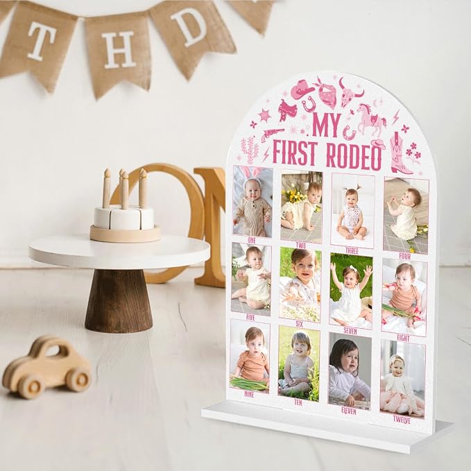 My First Year Photo Board Baby Milestone Signs One Year of Baby Photo Board, Best Babies Keepsake 10x14 Inches Acrylic Sign Decor Fits 2" x 3" Photo A09 - Image 5