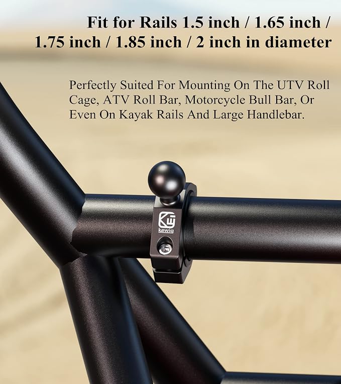 BRCOVAN Aluminum Alloy Large Bar Clamp Mount Base with 1'' TPU Ball (Pack of 2) - Image 5