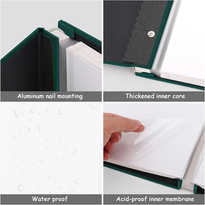 Zesthouse Photo Album Self Adhesive Pages, 60 Pages Magnetic Scrapbook Albums with Sticky Page, Photos Album Holds 8x10 & 5X7 & 4x6 & 6x8 & 3x5, Large Picture Book Ideal Gift for Family Wedding Baby - Image 6
