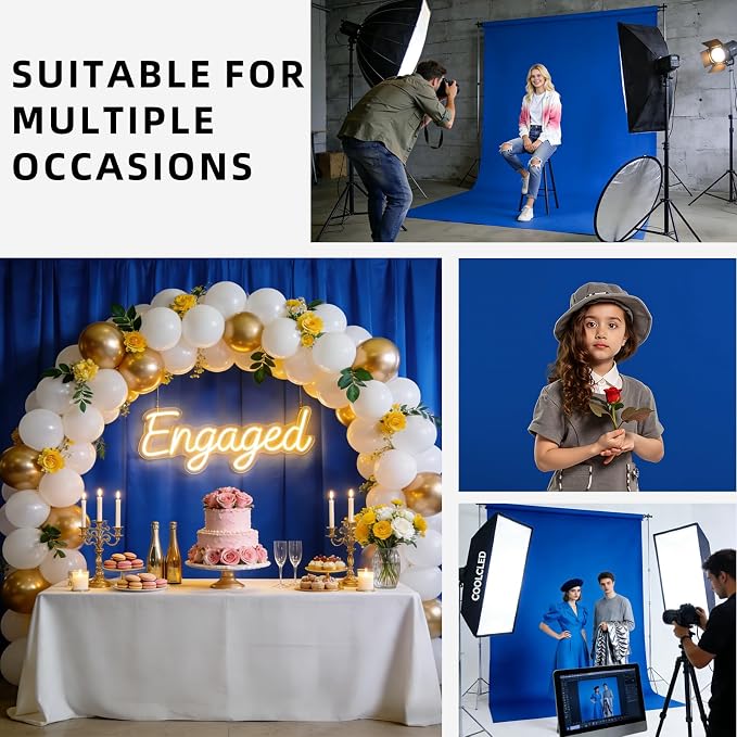 Royal Blue Photo Backdrop for Photography Background, 10x7FT | Multipurpose Screen for Portrait Studio Video Recording Party Non-Reflective Easy Setup High Density - Image 5
