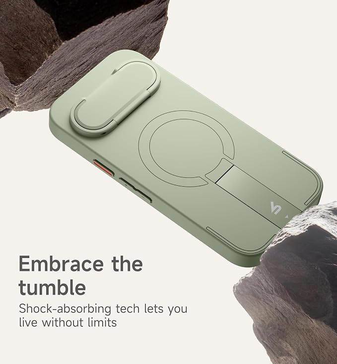 SURITCH for Google Pixel 9a Phone Case, Compatible with MagSafe, Protective Cover with Camera Cover & Adjustable Metal Kickstand for Pixel 9a -Sage Green - Image 6