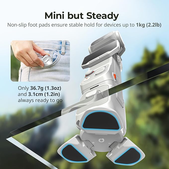 SMALLRIG Auto-Deploy Mini Tripod for DJI Pocket 4P/4/3, for Insta360 Luna | Aluminum Magnetic Mount with 1/4"-20 Screw for Xtra Muse & Action Camera, Compact Travel Vlog Video Accessories - 6794 - Image 5