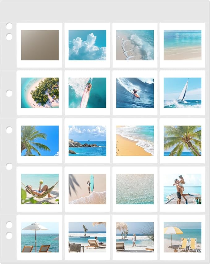 Lineco Polypropylene Archival Slide Storage Album Pages, Pack of 25 | Top Loading Page Sleeves, Pages Hold 20 2X2 Inch Slides, Photos, Cards, Negatives, Sheet Size 9.375x 11.375 Inch by Lineco