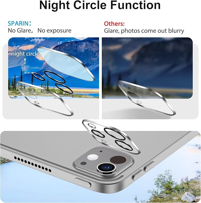 SPARIN 2+2 Pack Screen Protector for iPad Pro 13 Inch M5/M4 [2025/2024] | Camera Lens Protector+Tempered Glass with Alignment Frame for ipad pro 13 8th/7th Gen, Case Friendly/Apple Pencil Pro support - Image 3