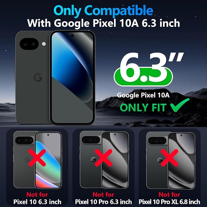 Taisairu for Google Pixel 10A Case with Screen Protector & Slide Camera Lens Cover,Built-in 360°Rotate Magnetic Ring Stand Shockproof Protective Phone Case for Google Pixel 10A Case (Blue) - Image 9