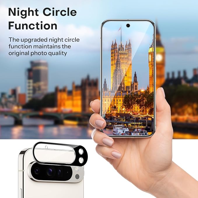 OMOTON 3+2 Pack for Google Pixel 9 Pro Screen Protector 6.3 inch | 3 Pack Tempered Glass Screen Protector&2 Pack Camera Lens Protector with Alignment Framework, Case Friendly(Not for 9/9 XL) - Image 4