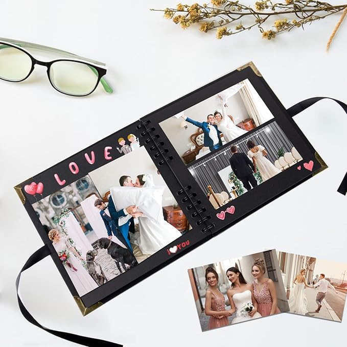 LOYALBOOK 8 x 8 inch DIY Scrapbook Album 60Pages For Wedding Family Photo | Nice Thick Sturdy&Well-Made Good Value Craft Parties Birthday Dinners Graduation Ceremonies Diplomas Storage - Image 4