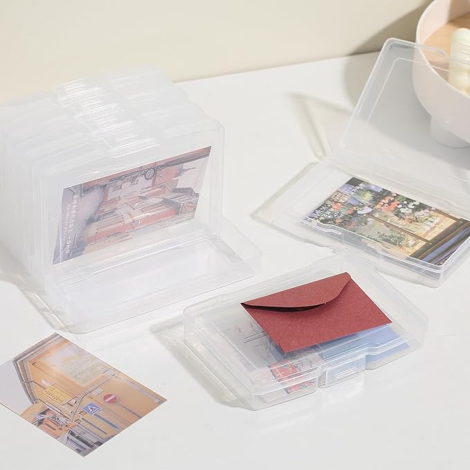 novelinks 6 Pcs 4"x6" Plastic Photo Storage Boxes with Tray (Clear 3Pack) | Photo Organizers and Storage, Task Boxes for Special Education, Flash Card Holder, 4x6 Index Card Holder, Picture Boxes - Image 5