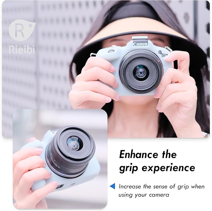 Rieibi EOSR50 EOS R50 Case, Soft Silicone Protective Case for Canon EOS R50 EOSR50 Vlogging Camera, Lightweight EOS R50 Camera Case Cover Grip Body Skin - Light Green - Image 7
