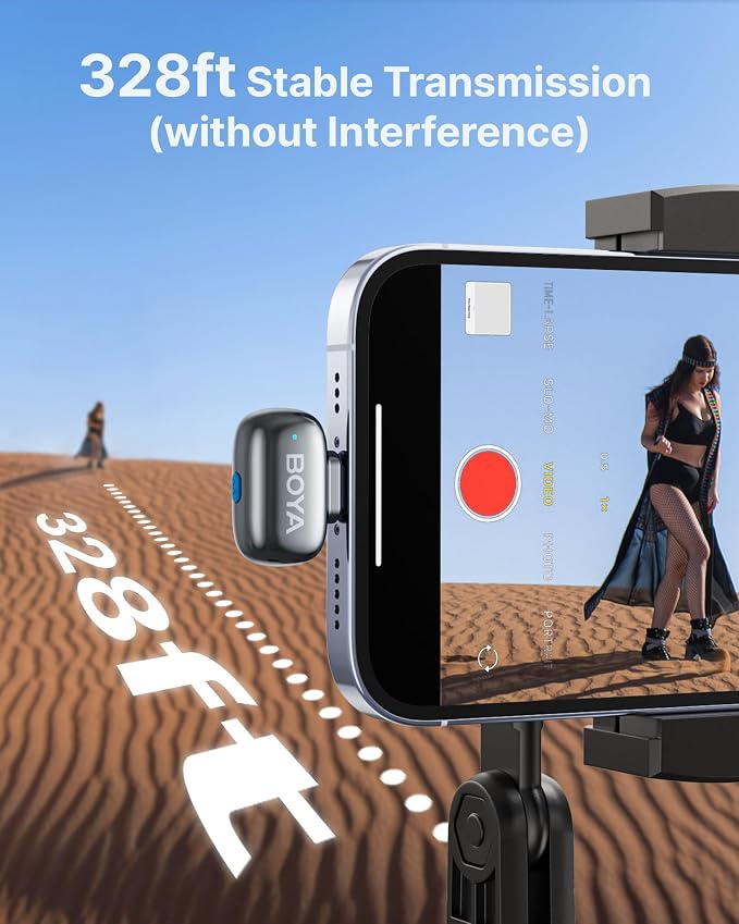 BOYA mini 2 Wireless Lavalier Microphone for iPhone 15/16/17 & Android | Lapel Microphone Wireless with AI Noise Reduction, App Control, 30H Battery with Charging Case for Streaming, Recording - Image 9