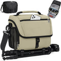 RAINSMORE Camera Bag, DSLR SLR Mirrorless Camera Case for Photographer | Waterproof Camera Sling Bag with Rain Cover & Tripod Holder Soft Padded Crossbody Camera Bag for Sony Canon Nikon Fujifilm by RAINSMORE