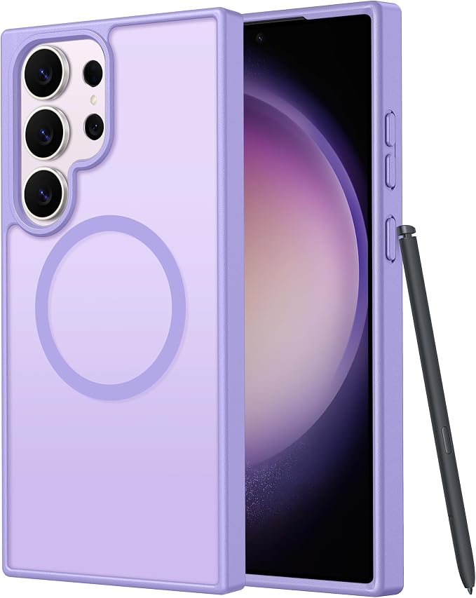 FNTCASE for Samsung Galaxy S23 Ultra Case, Compatible with Magsafe | Translucent Matte Magnetic Back, 14FT Military Grade Drop Protection, Shockproof Protective Phone Cover by FNTCASE