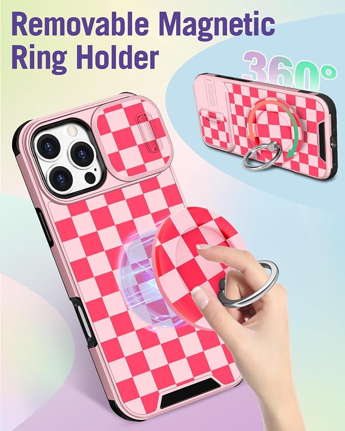 Buleens for iPhone 16 Pro Max Case 6.9 Inch - with Ring Stand & Camera Cover Aesthetic Cute Designed for Women Girls Pretty Unique Kawaii Girly Phone Case for iPhone 16 Pro Max Compatible with Magsafe - Image 5