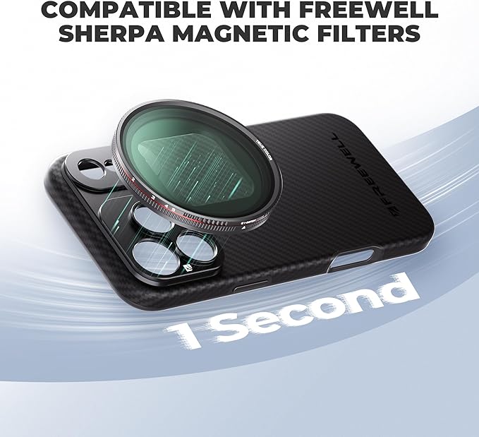 FREEWELL Pro Filmmaker Case for iPhone 17 Pro Max - Magnetic Filter & 17mm Lens Mount Black | Kevlar case with 17mm lens mount and MagSafe for filmmaking, photography and protection - Image 2