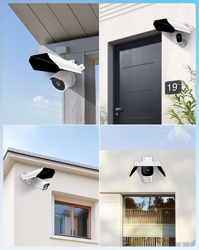 Universal Security Camera Sun Rain Cover Shield | Waterproof Protective Roof for Surveillance Camera, Outdoor Camera Shade Covers for Dome, Bullet Cameras (White 3 Pack) - Image 8